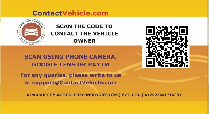  Contact Vehicle Owner Stickers for Cars | Contact Vehicle