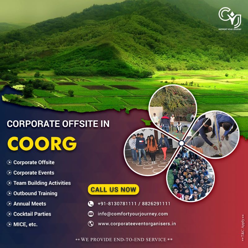  Plan Corporate Offsite in Coorg with CYJ – Book Corporate Offsite Venues in Coorg