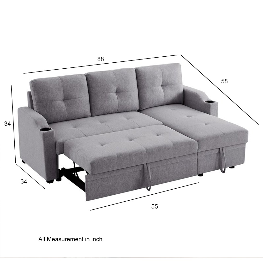  Buy Argo L Shape Sofa Cum Bed With Storage (lhs) upto 55%off