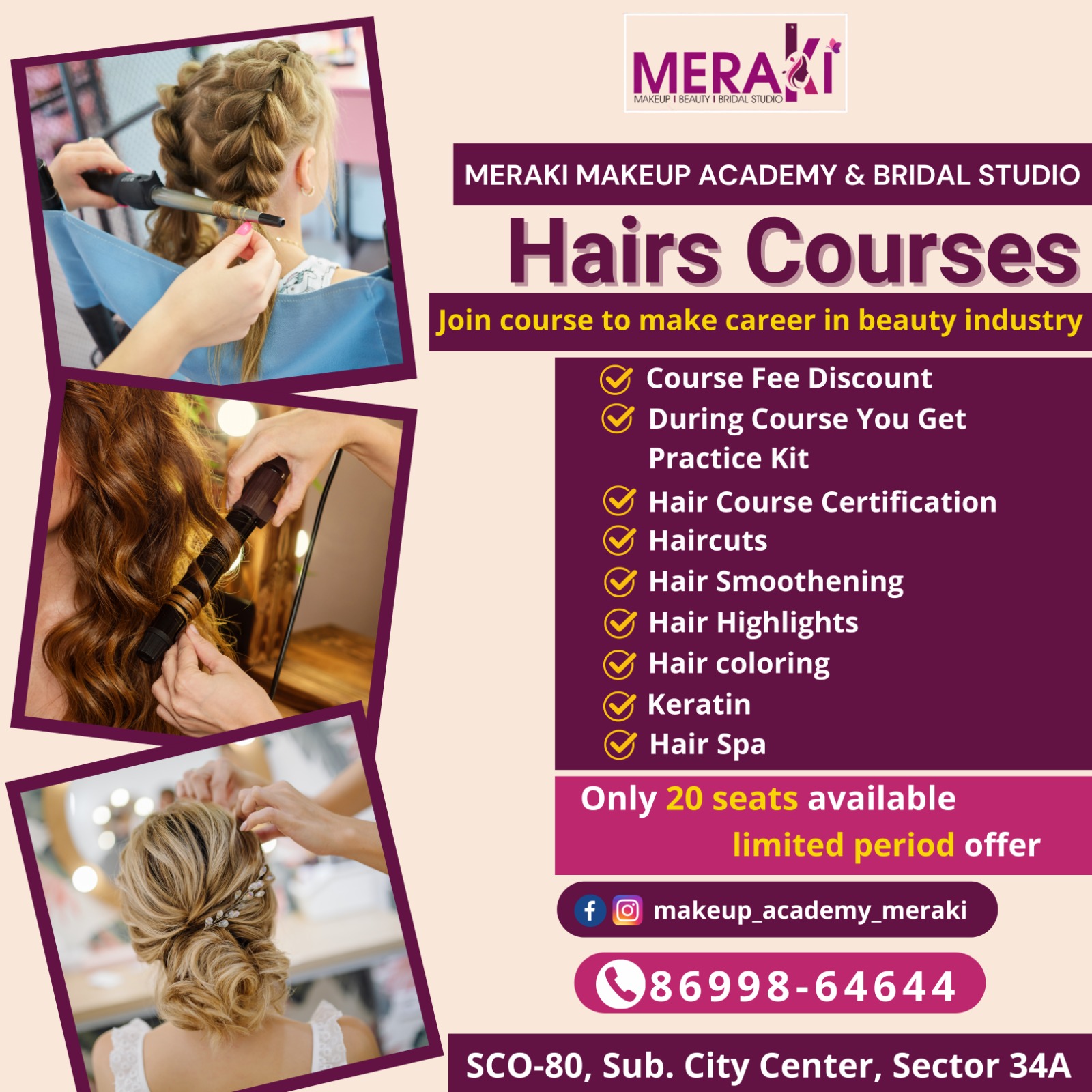  Hair Academy in Chandigarh | Meraki Makeup Academy