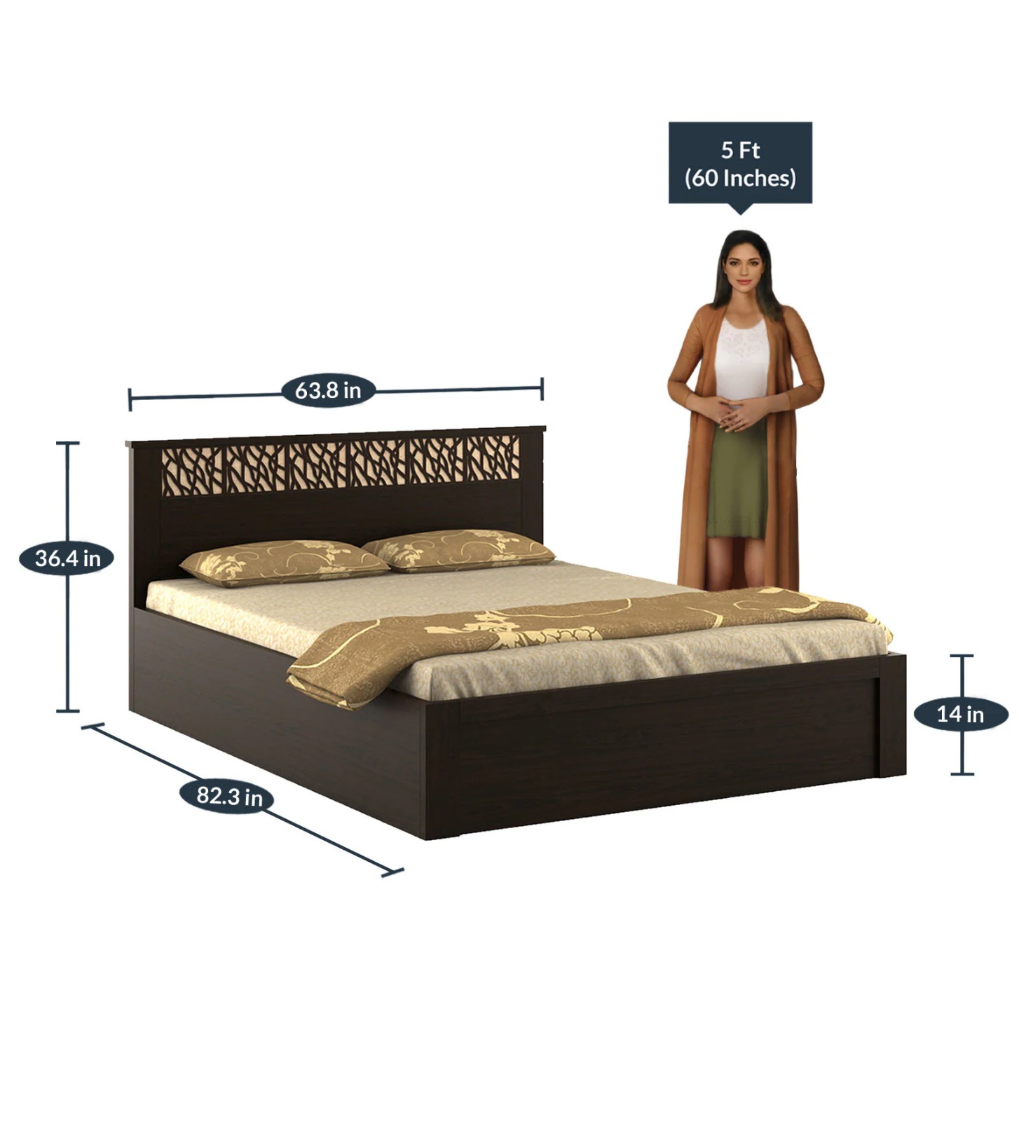  Buy Morgen King Size Bed In Vermont Finish With Box Storage up to 65%off