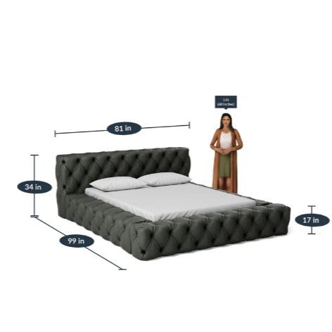  Buy Exquisite King Size Upholstered Bed In Dark Grey up to 60%off