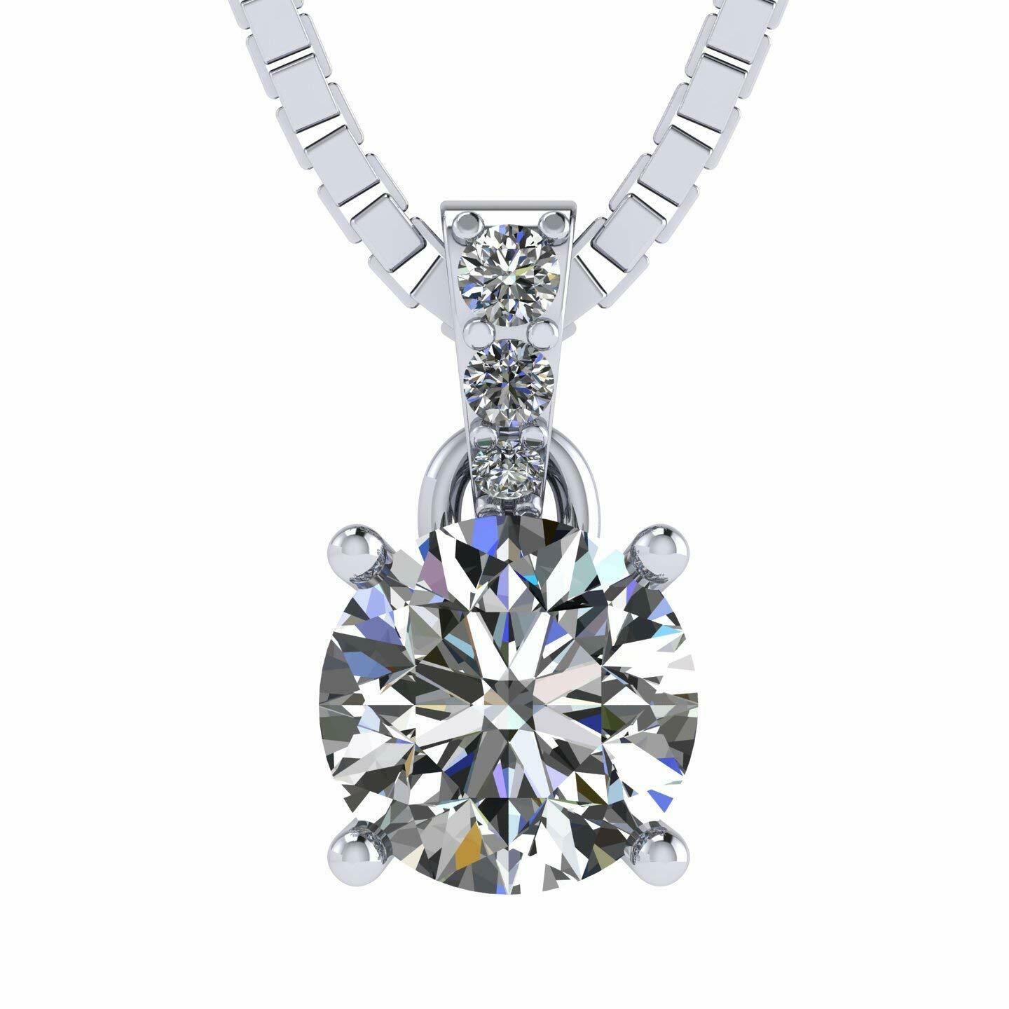  "Captivating 1.00ct Simulated Diamond Necklace - Sterling Silver & Zirconia"