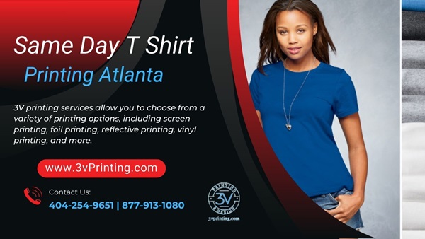  Get Custom Same-Day T-Shirt Printing in Atlanta with 3v Printing