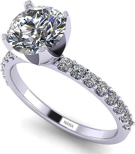  Dazzling Brilliance: Sterling Silver 6.5mm (1ct) Round Cut Zirconia Solitaire Engagement Ring - Size 4, Platinum Plated