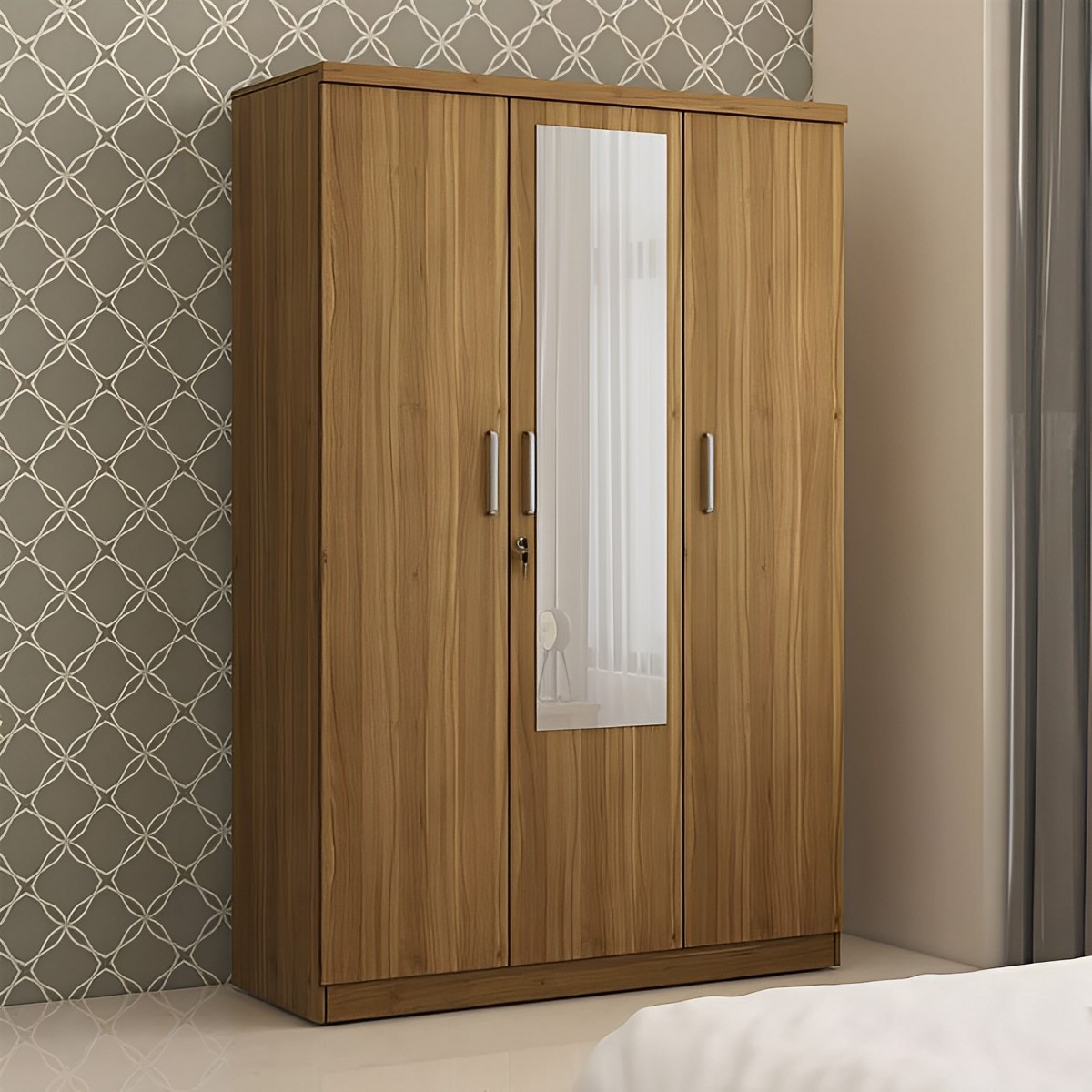  Buy a Triple Door Engineered Wood Wardrobe Upto 65% off