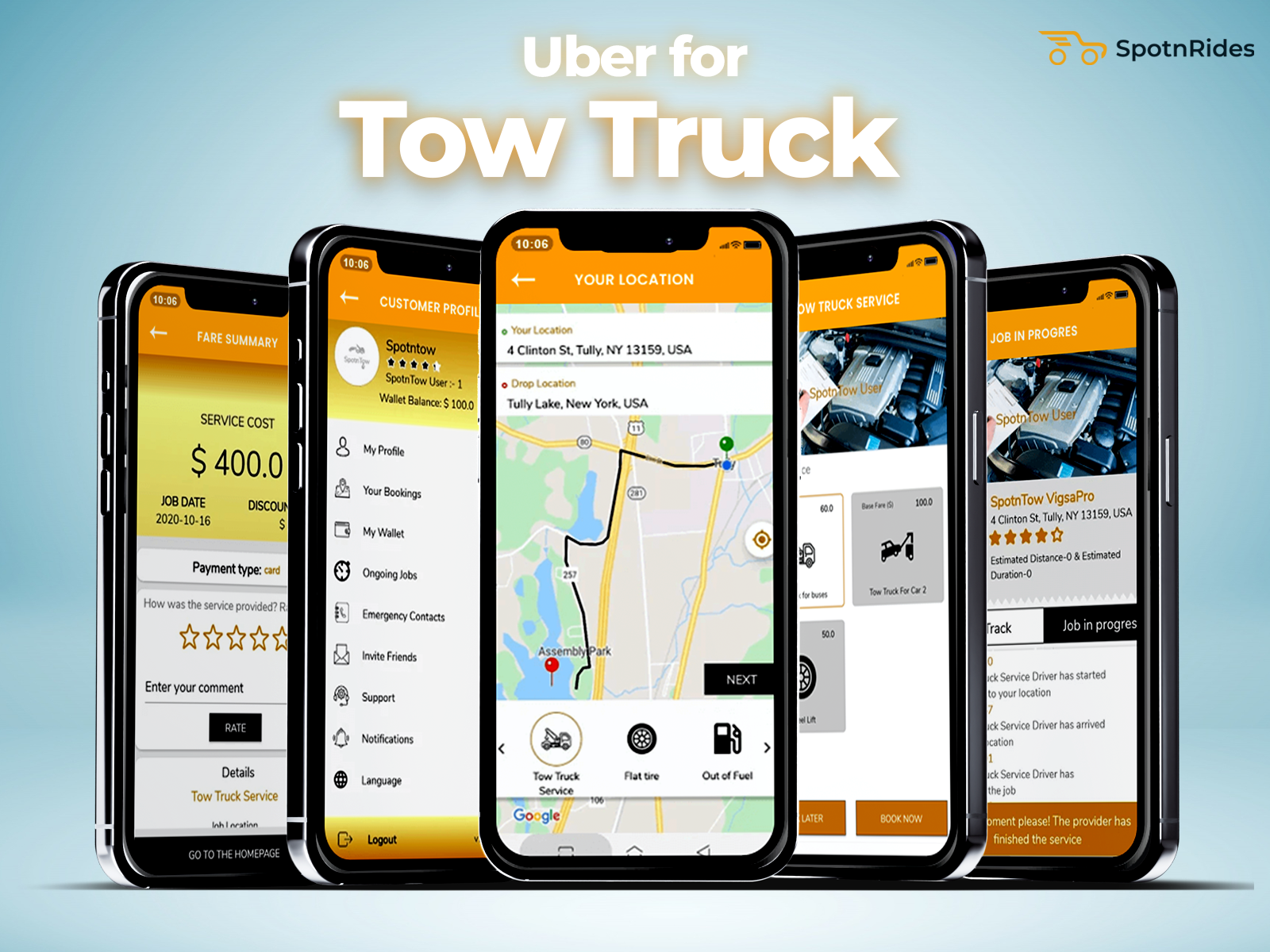  Uber for Tow Trucks App Development Service by SpotnRides