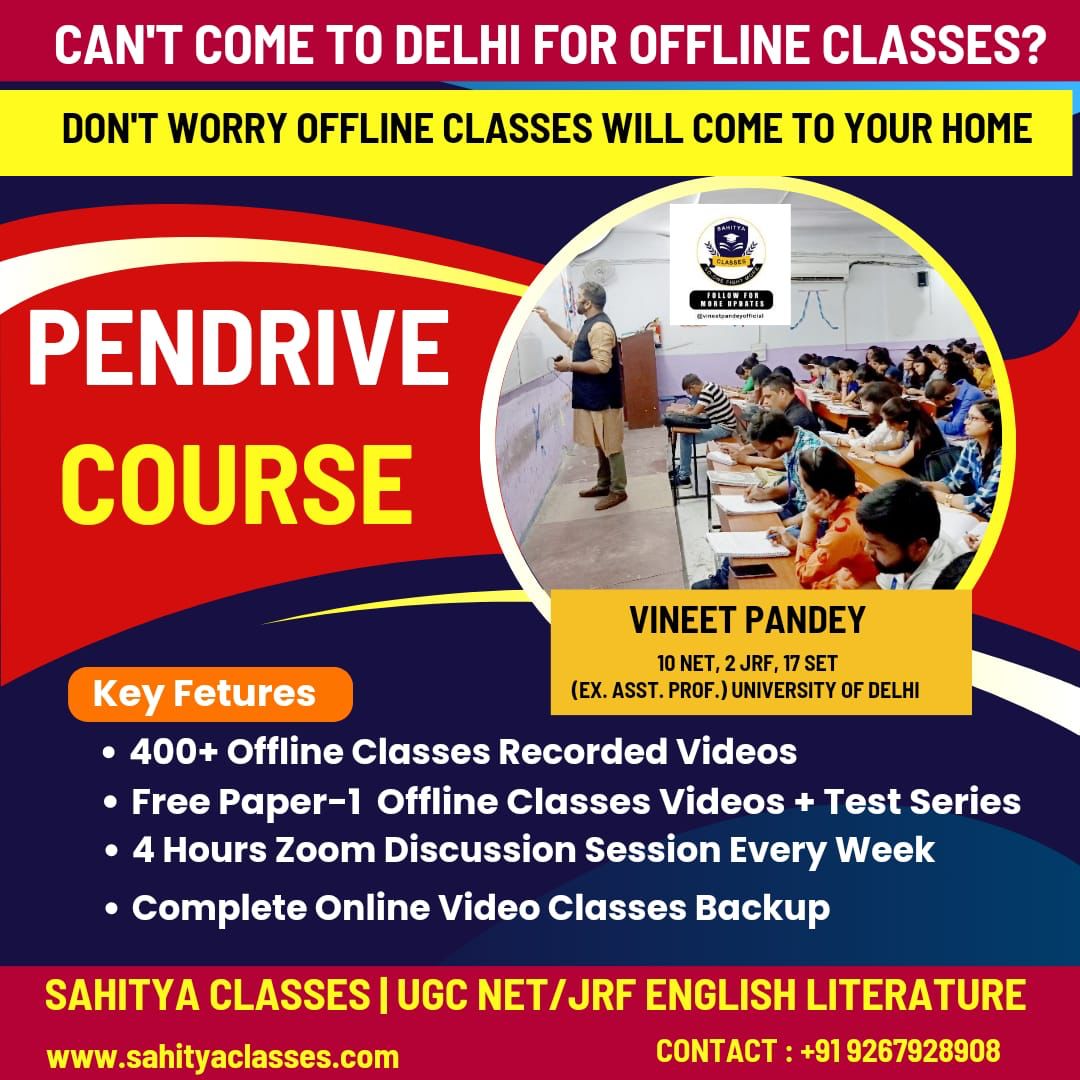  Get Best Recorded Pen Drive Course For UGC NET JRF English Literature
