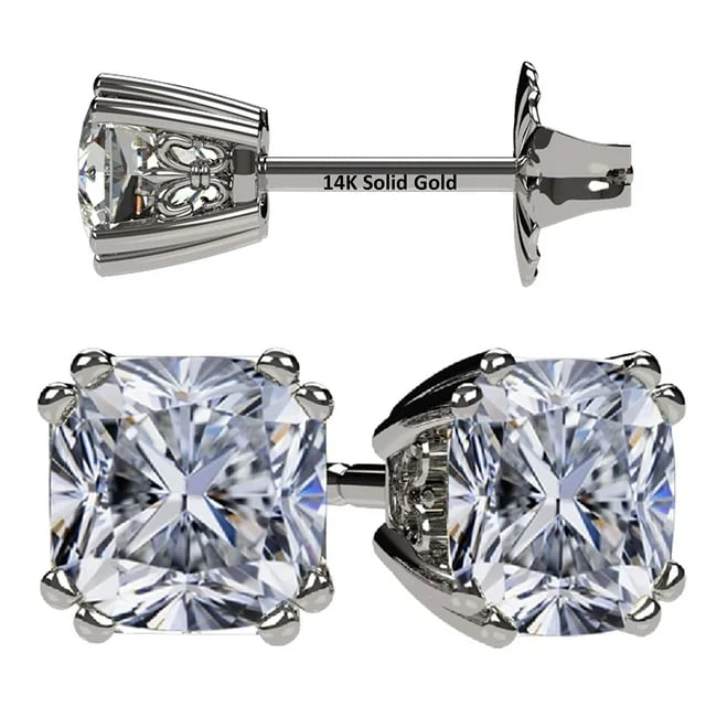  "Adorn Yourself in Timeless Elegance with NANA Jewels' Cushion CZ Stud Earrings!