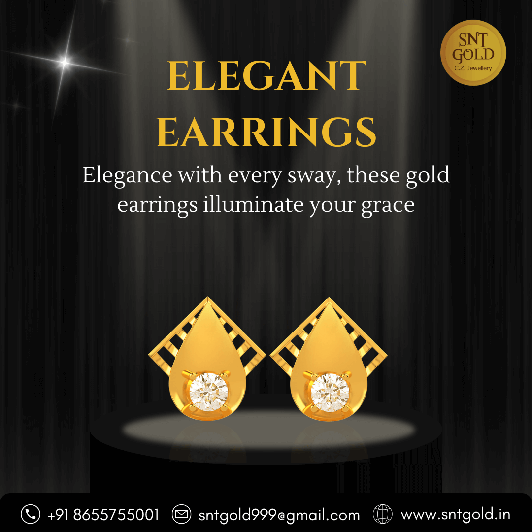  14 Carat Gold and Diamond Stud Earrings for Women