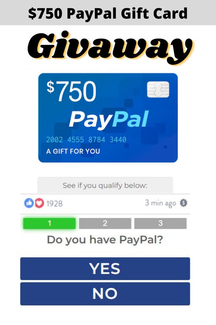  Grab a $750 paypal gift card now!