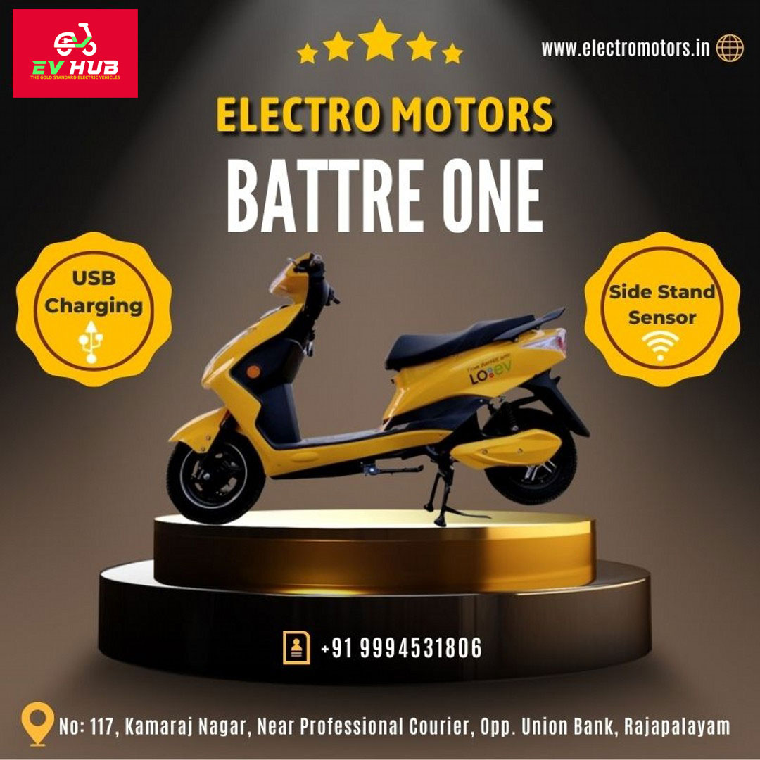  Electro Motors is well-known in Rajapalayam as a leading dealer of EV-Hub electric bikes.