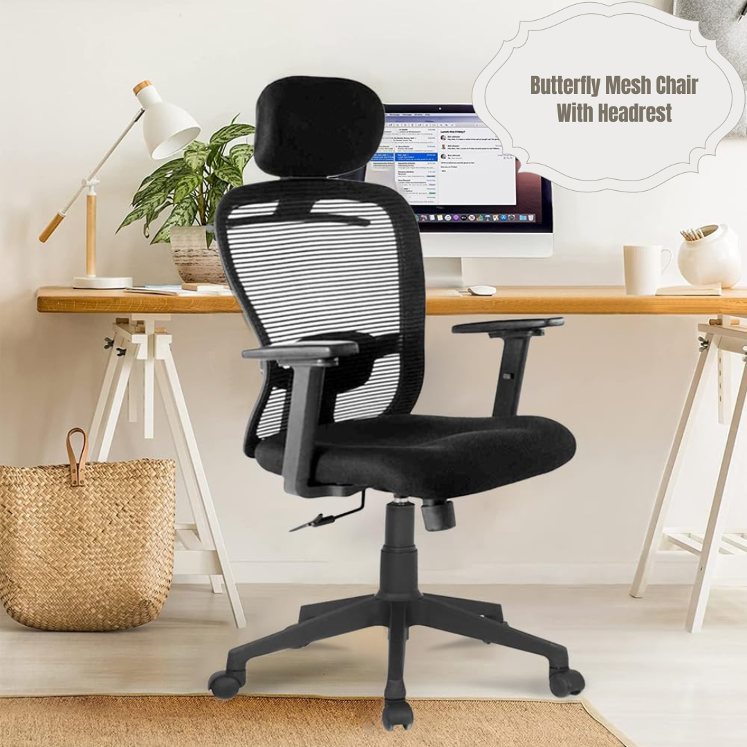  Buy Butterfly Mesh Chair With Headrest @Upto 70% OFF Online in India.