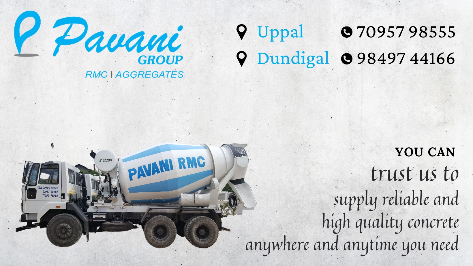  Ready mix concrete supplier | Pavani RMC