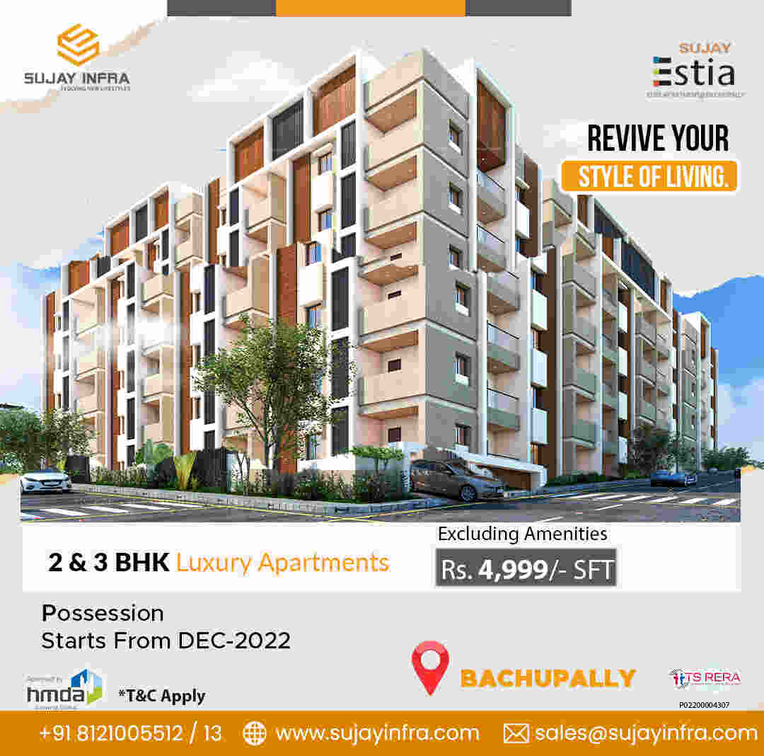  2 and 3bhk flats in bachupally | Sujay infra