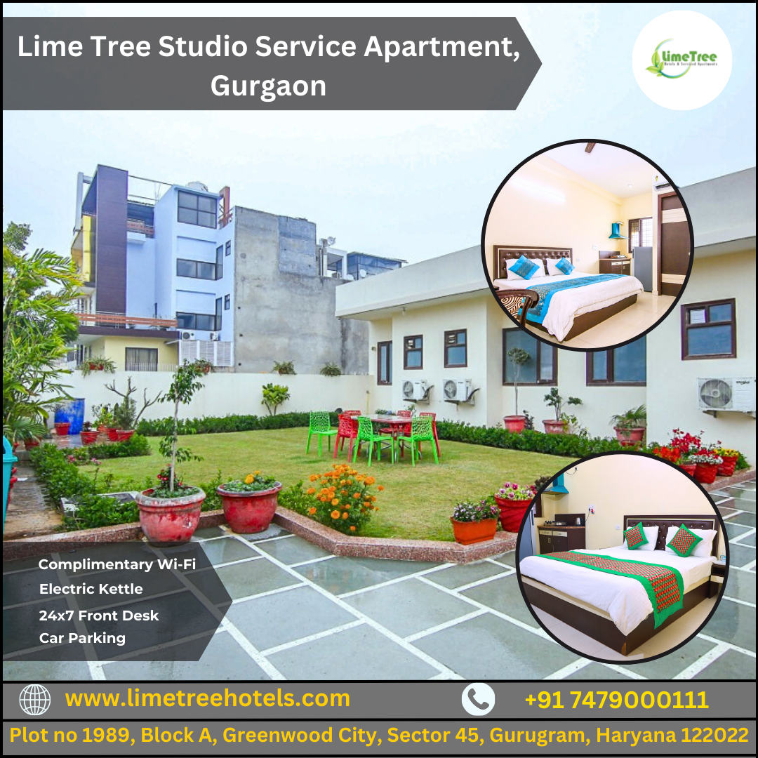  Lime Tree Fully Furnished Service Apartments in Gurgaon for Monthly Rent