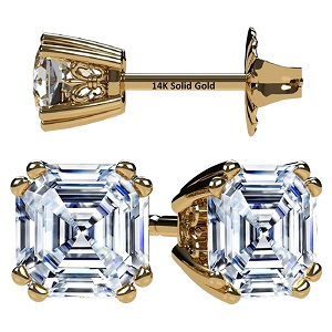  Experience timeless sophistication with our Asscher CZ Stud Earrings in Silver & 14K Gold. 💎