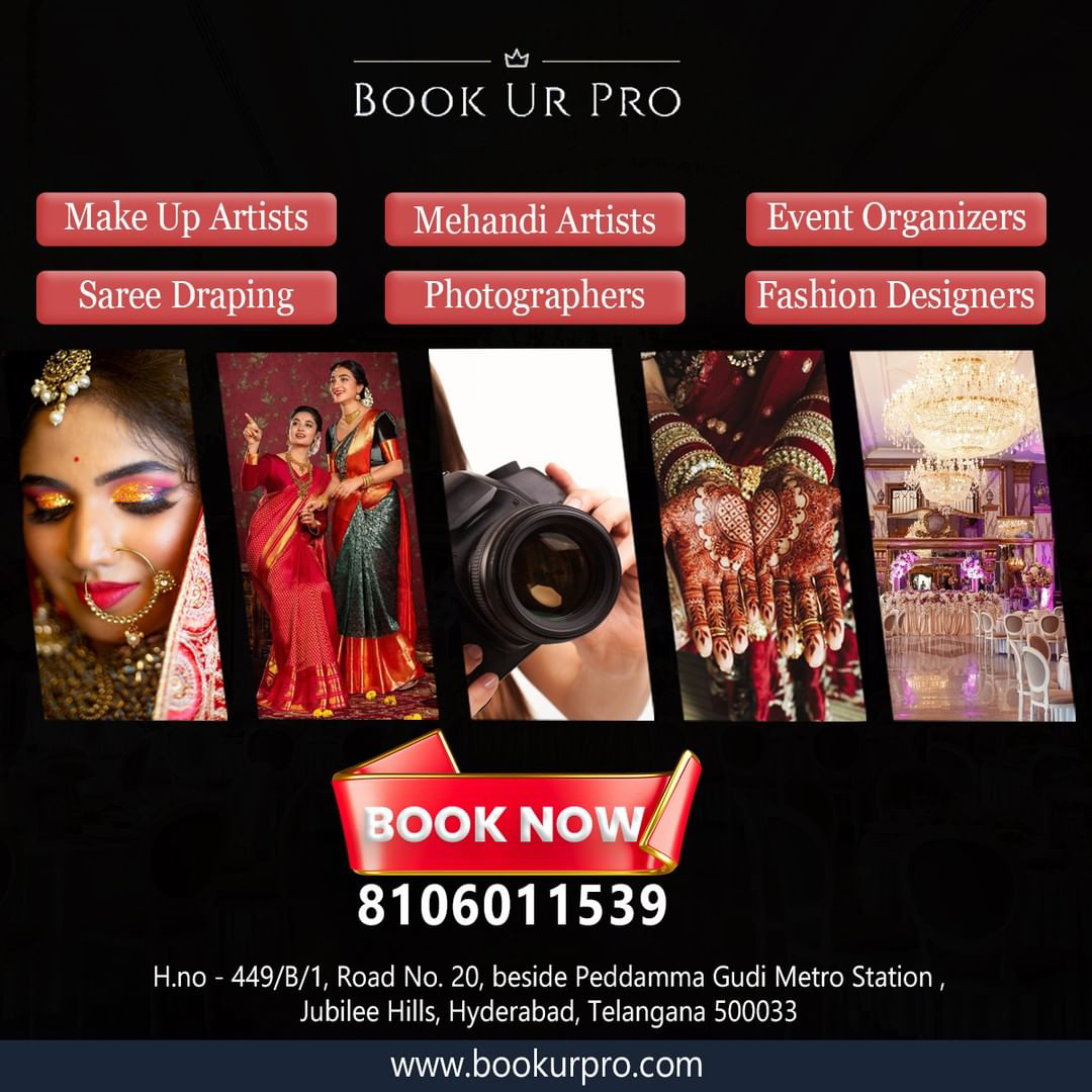  Book Pro Makeup Artist, Hair Stylist, Saree Draper & Photographer | Book Ur Pro