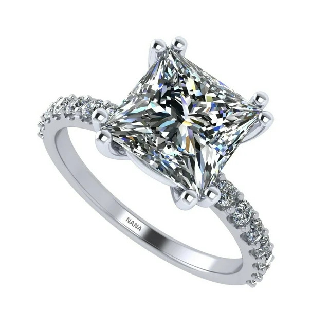  "Capture Hearts with Silver Princess Cut Zirconia Engagement Ring!"