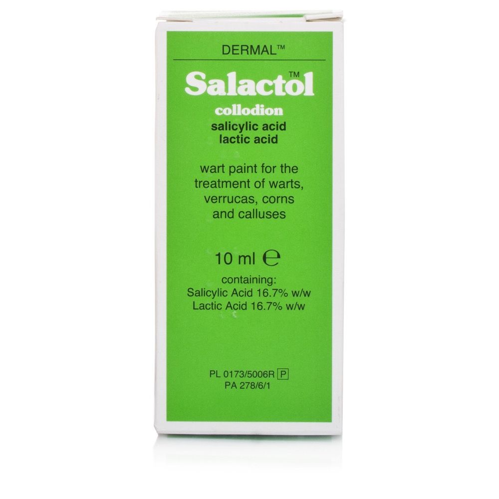  Dermal Salactol Collodion Salicylic Acid Lactic Acid Wart Pain 10ML