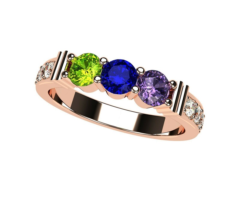  Limited Edition Shared Prong W/Side Stone Mother's Day Ring in 10k Rose Gold - Size 10!