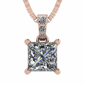  ✨ Elevate Your Elegance with Our Silver CZ Princess Cut Solitaire Pendant! ✨