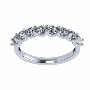  🌟 U' r Ring 8 Stone Simulated Diamond CZ Band in 10K White Gold - Size 8 🌟