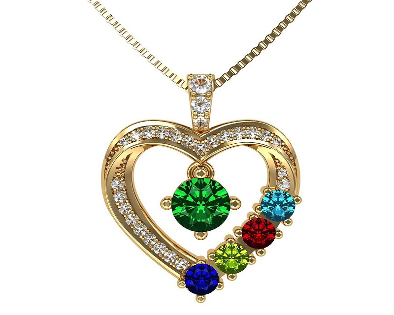  Introducing our exquisite Mother & Child Heart Birthstone Necklace
