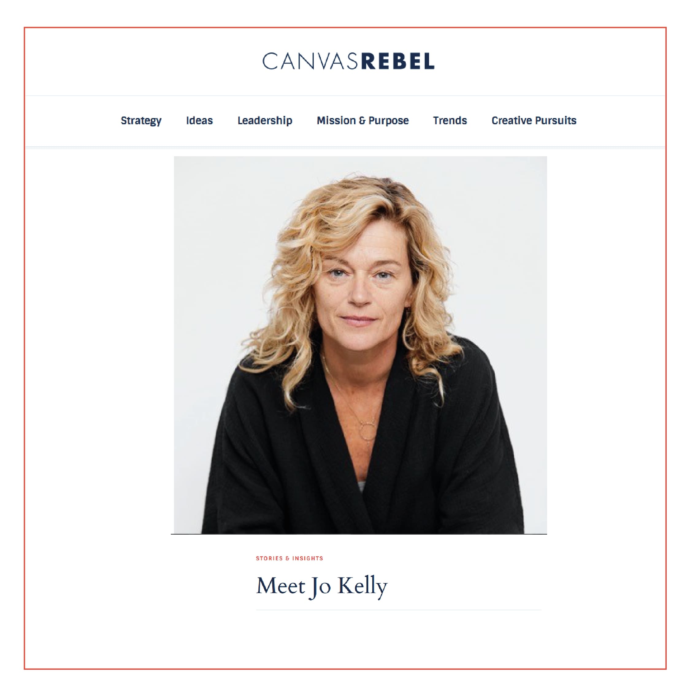  Meet Jo Kelly – Interview by CanvasRebel Magazine